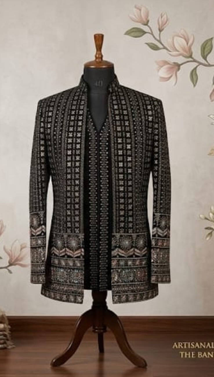 Bespoke tailored sherwani