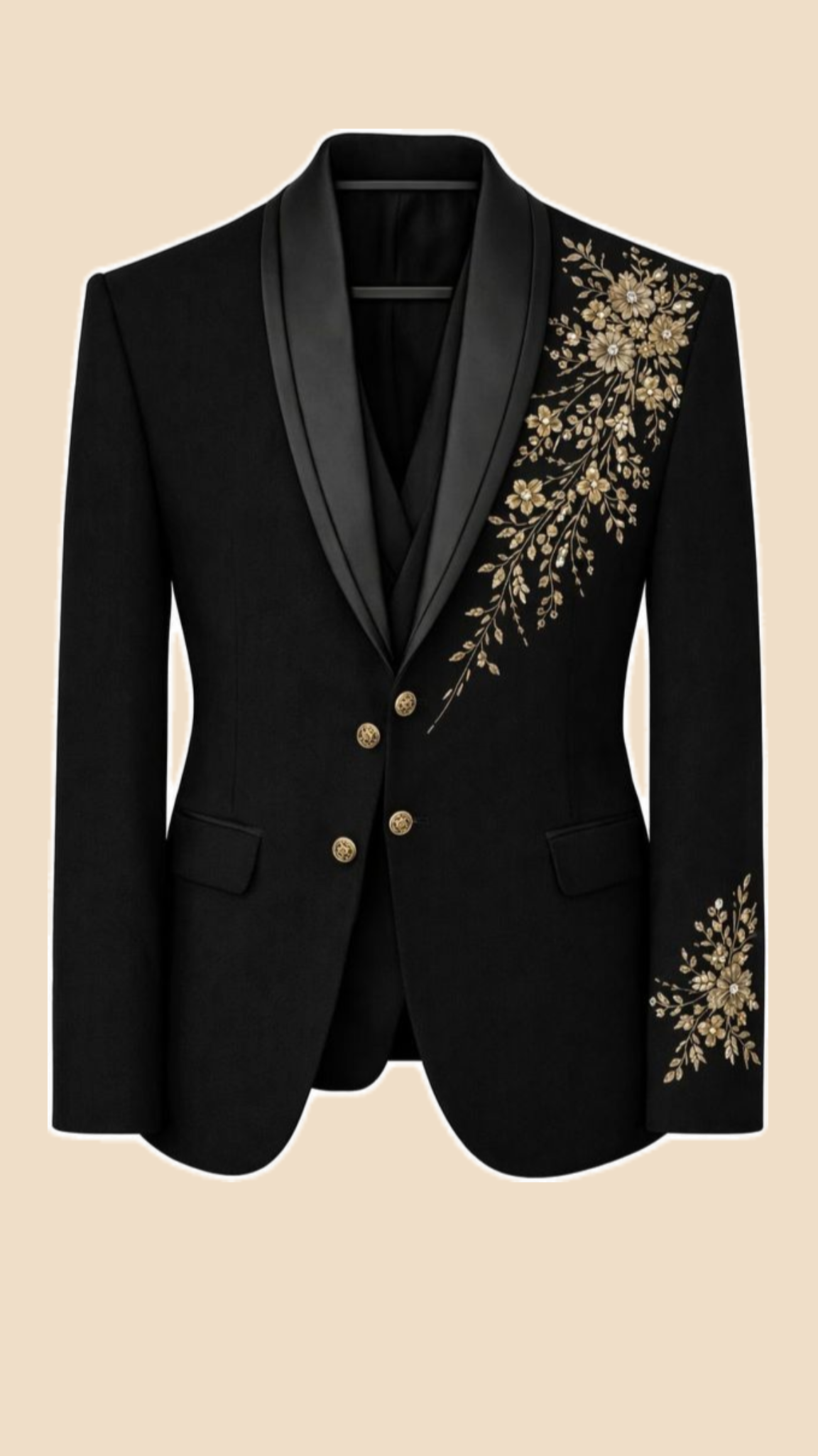 Black tuxedo style blazer